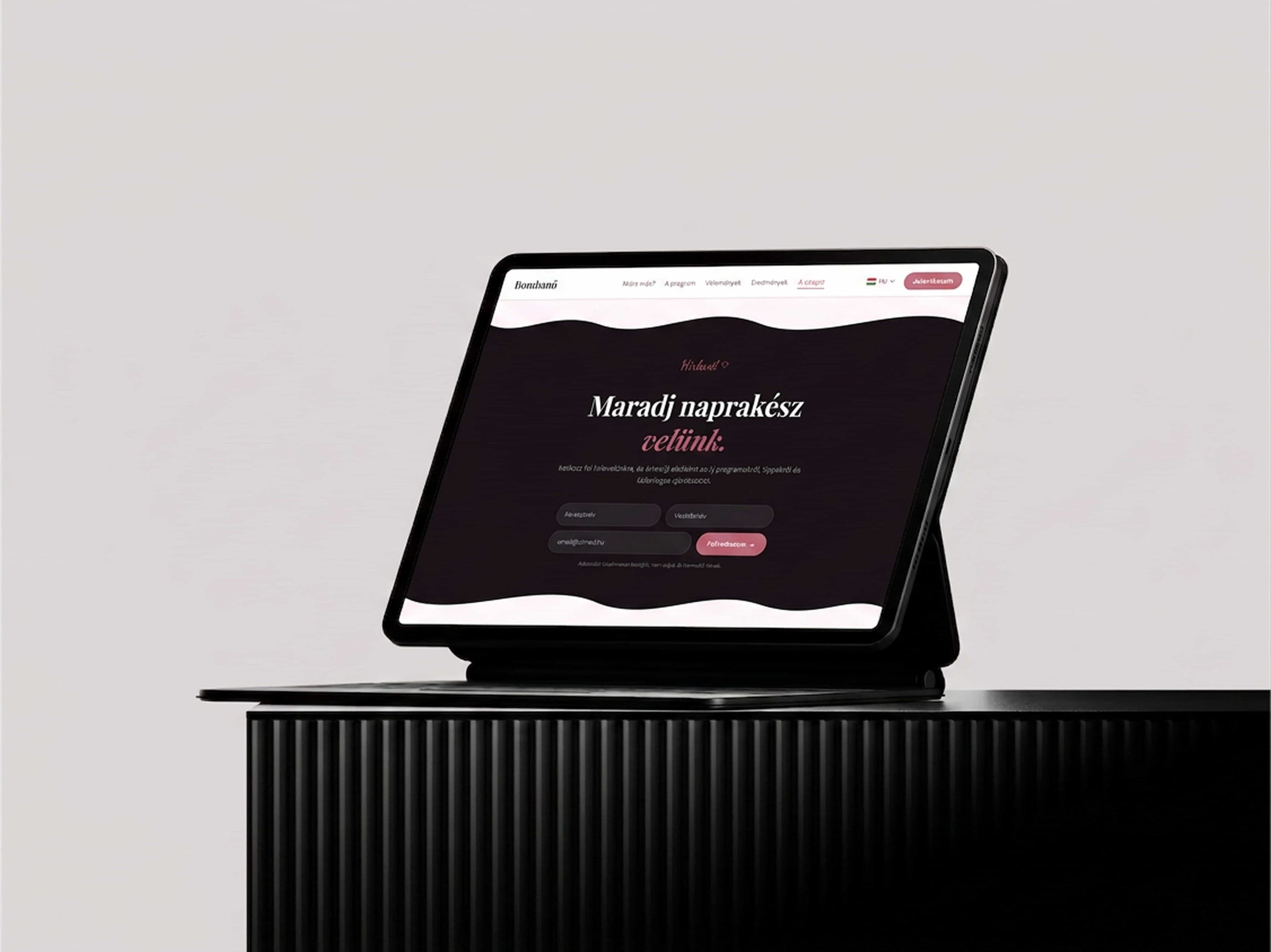 Bombanő — menu page